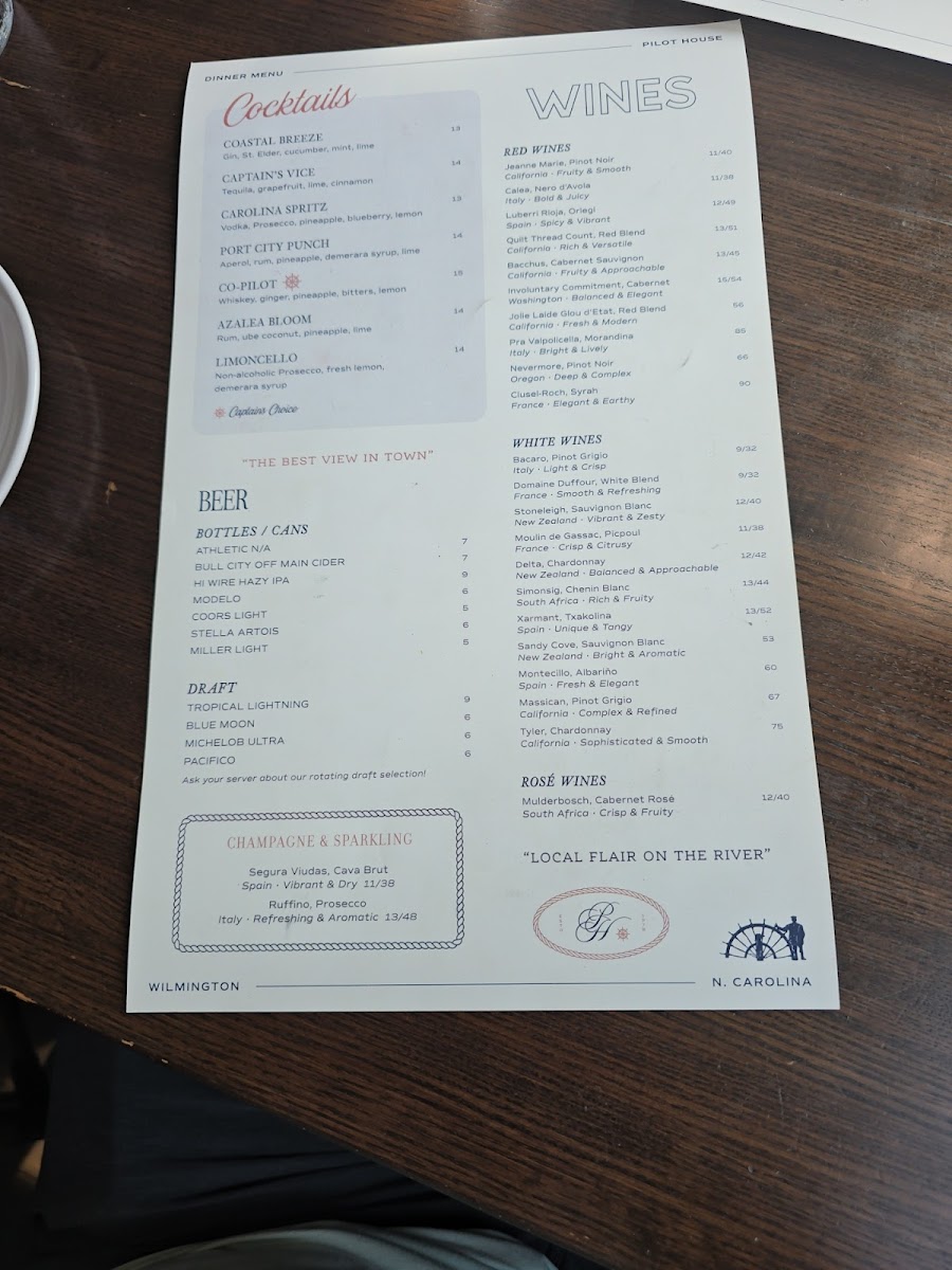 Menu - The Pilot House photo 1