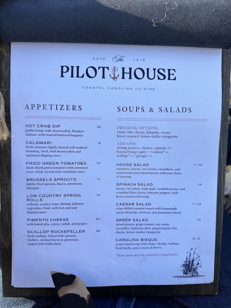 Menu - The Pilot House photo 4